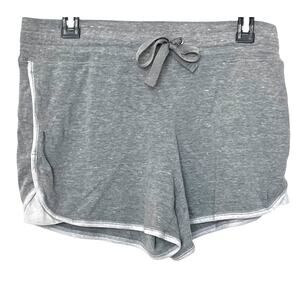 ATHLETIC WORKS HIGH-RISE SHORT LENGTH ACTIVEWEAR SHORTS, WOMENS, L (12-14), GREY